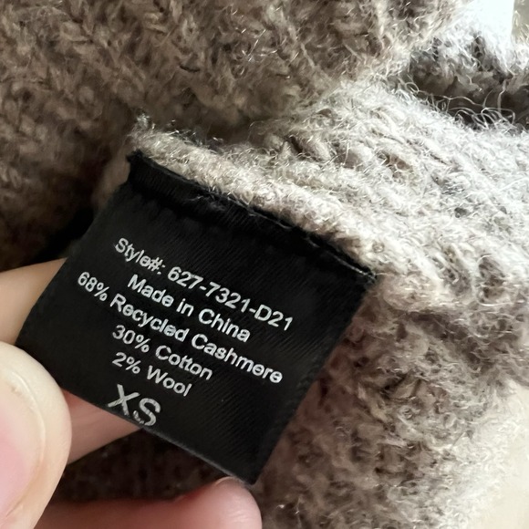 Jenni Kayne Cropped Cashmere Cocoon Cardigan in brown XS Extra Small FLAWED - Picture 4 of 7